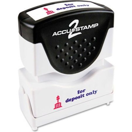 COSCO Accustamp2 Shutter Stamp with Microban, Red/Blue, FOR DEPOSIT ONLY, 1 5/8 x 1/2 35523